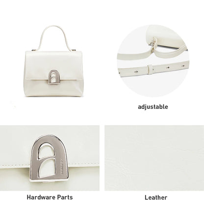 Split Leather Compact Square Tote