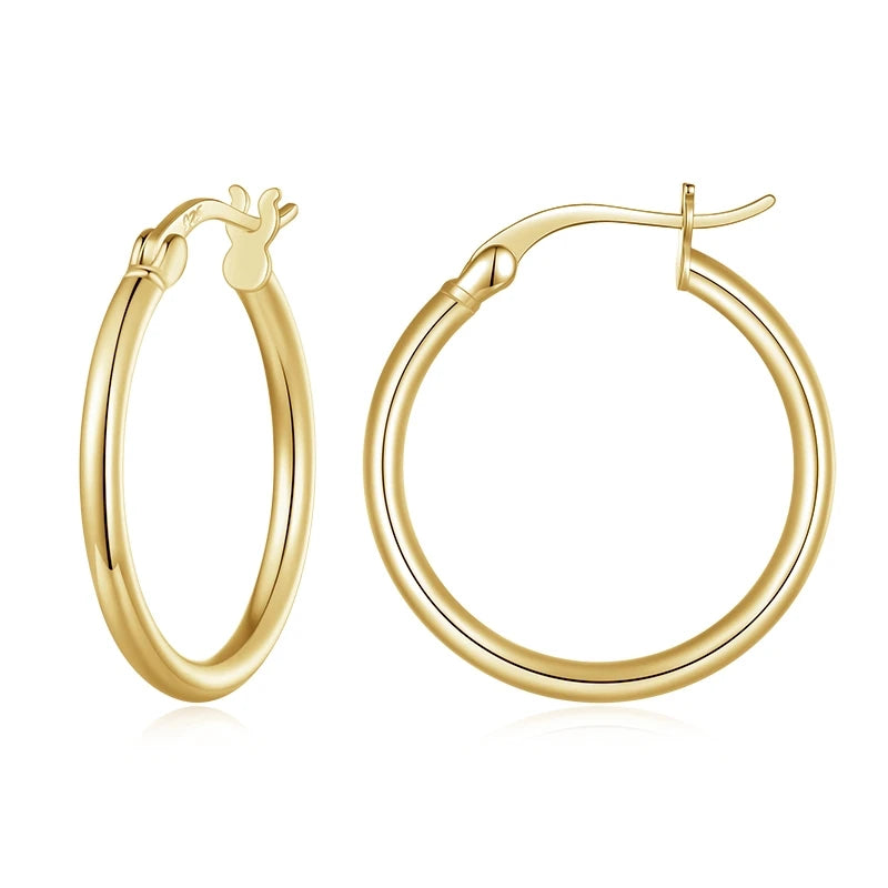 Hoop Earrings – 925 Sterling Silver, White Gold Plated