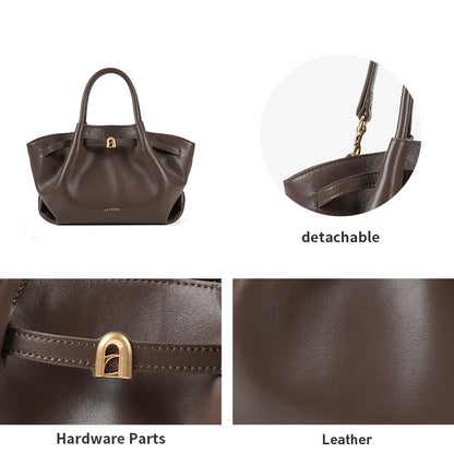 Split Leather Structured Tote Bag