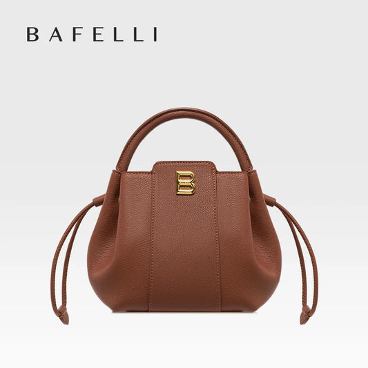 Soft Split Leather Bucket Bag – Casual Flap Shoulder Style
