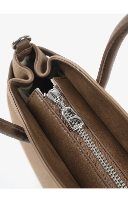 Split Leather Mini Bowling Tote