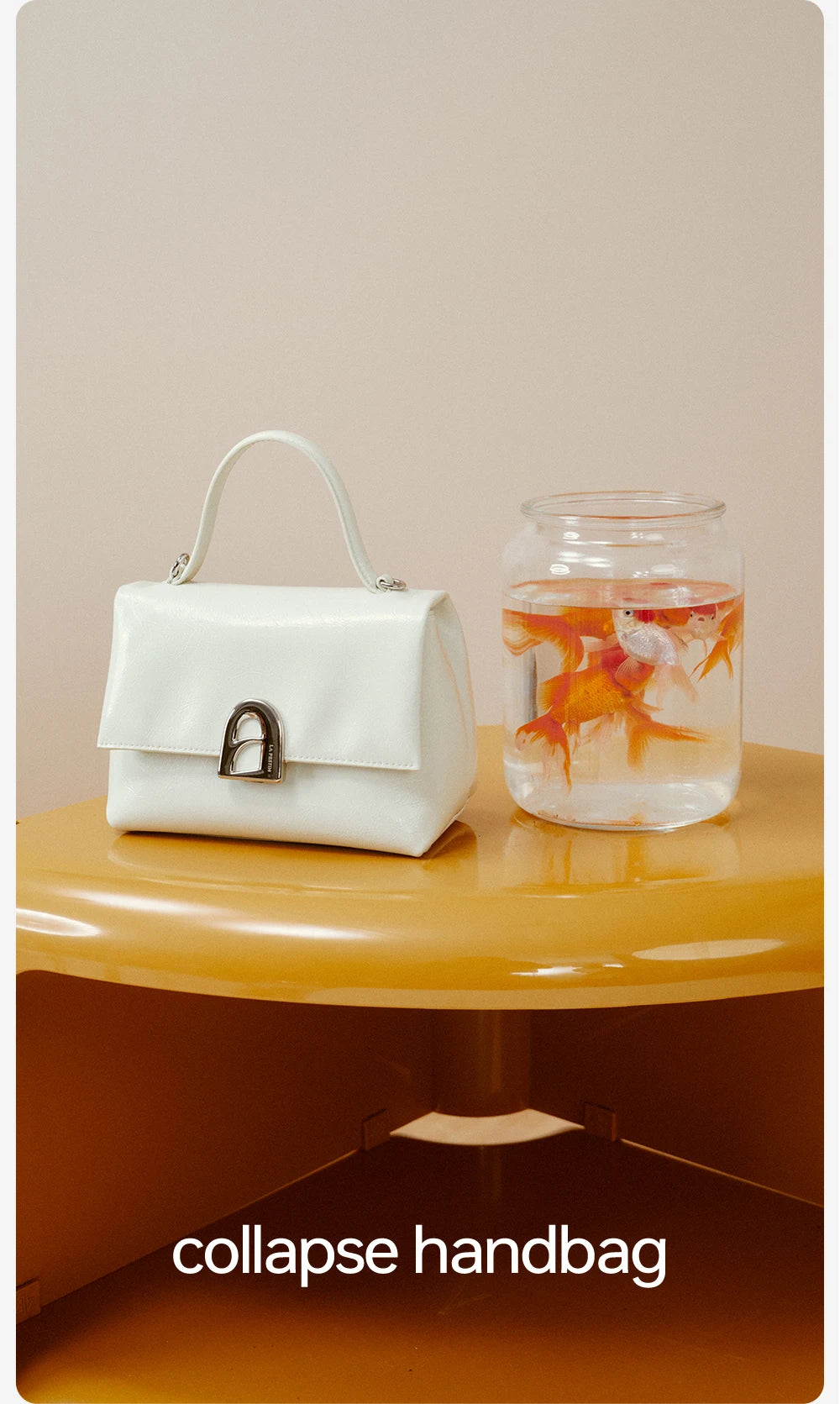 Split Leather Compact Square Tote