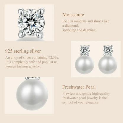 D-Color Moissanite Stud Earrings – 925 Sterling Silver