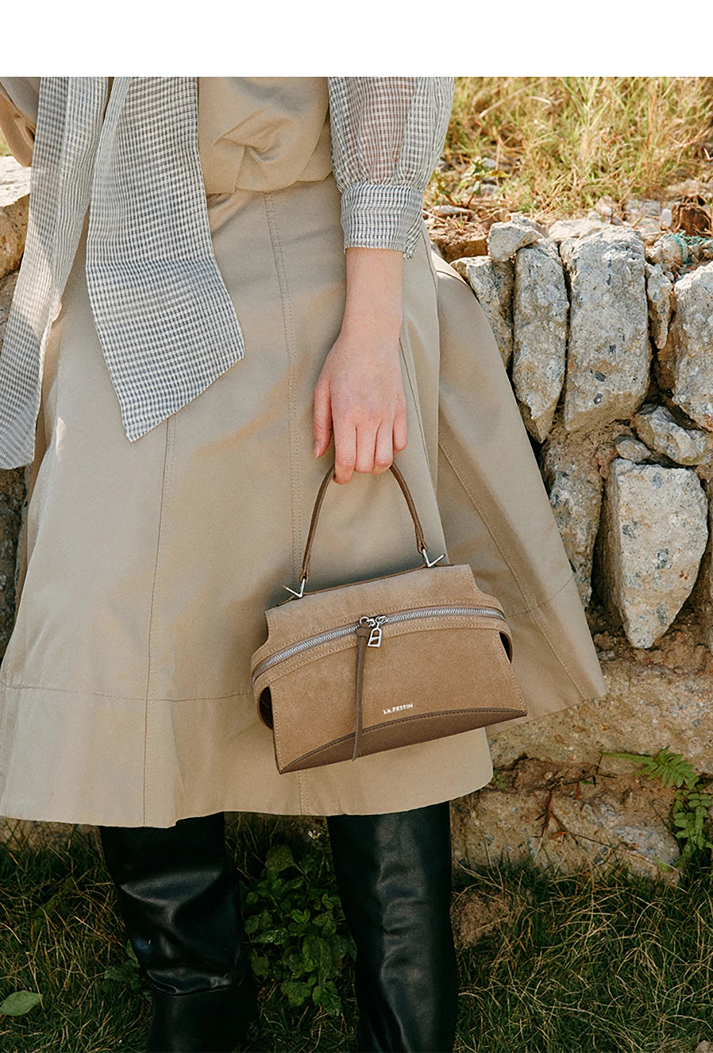 Green Split Leather Shoulder and Crossbody Bag