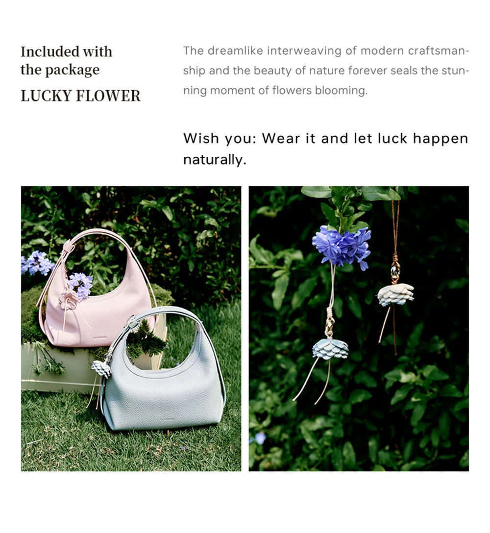 Genuine Leather Half Moon Shoulder and Crossbody Tote