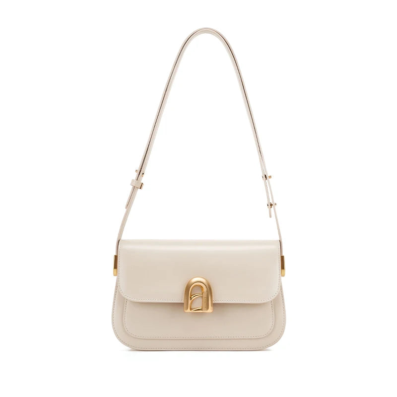 Split Leather Square Shoulder and Crossbody Bag