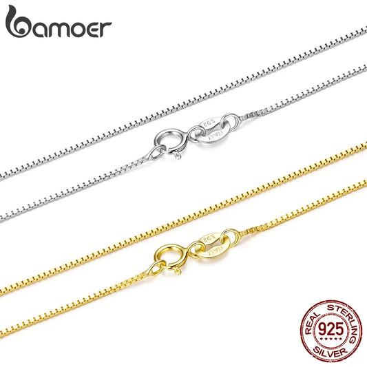 925 Sterling Silver Thin Chain Necklace – 0.8mm Link with Lobster Clasp