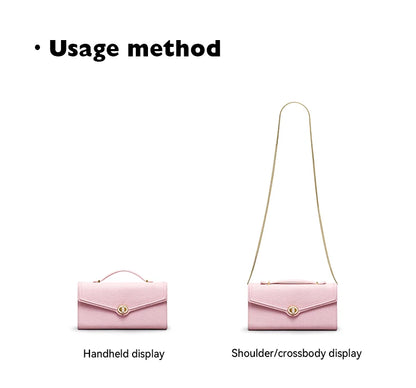 Genuine Leather Clutch Bag – Dress Style with Lock Flap