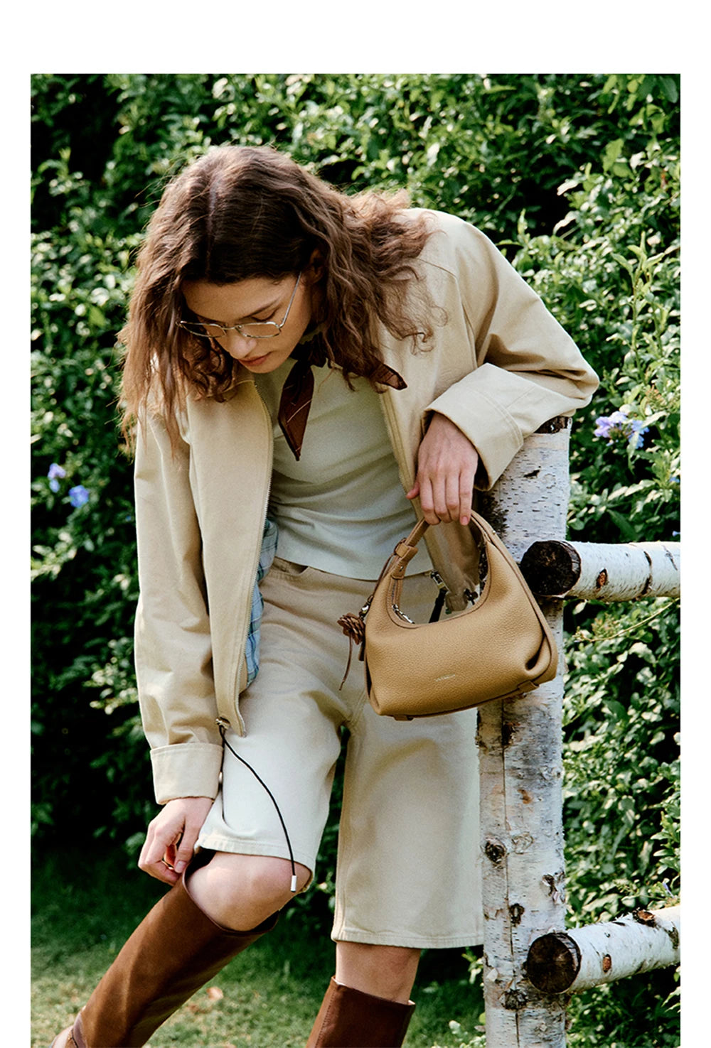 Genuine Leather Half Moon Shoulder and Crossbody Tote