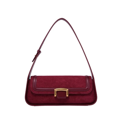 Split Leather Firm Shoulder Bag