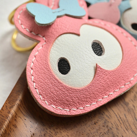 Handcrafted Goatskin Leather Bunny Bag Charm