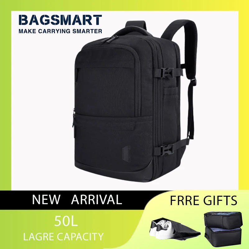 PVC Softback Laptop Backpack with Expandable Capacity