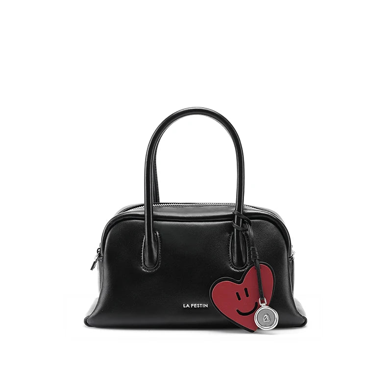 Soft Split Leather Small Tote Shoulder Bag