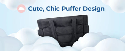 Quilted Milk Cotton Padded Tote Bag