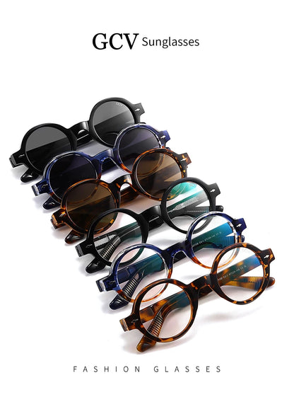 Circular Acetate Sunglasses – Polarized Mirror UV400