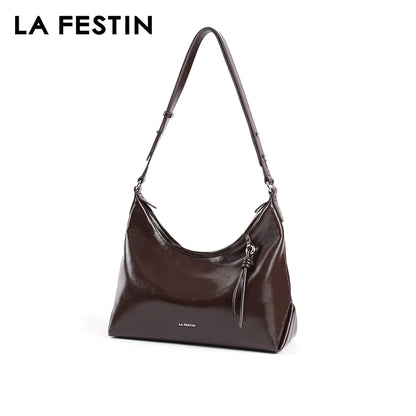 Soft Genuine Leather Shoulder Crossbody Tote