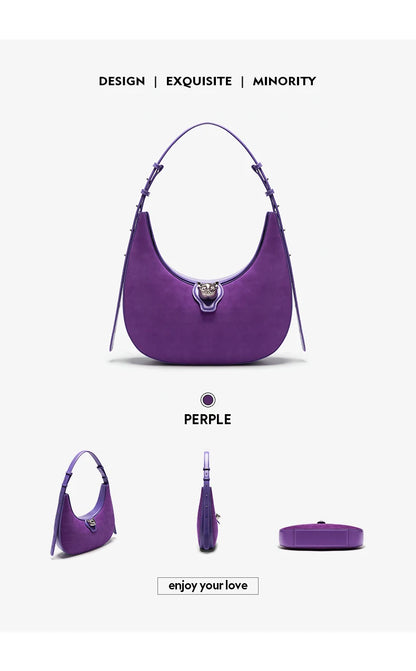 Patchwork Genuine Leather Hobo Shoulder and Crossbody Bag