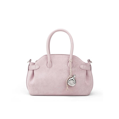 Split Leather Mini Bowling Tote