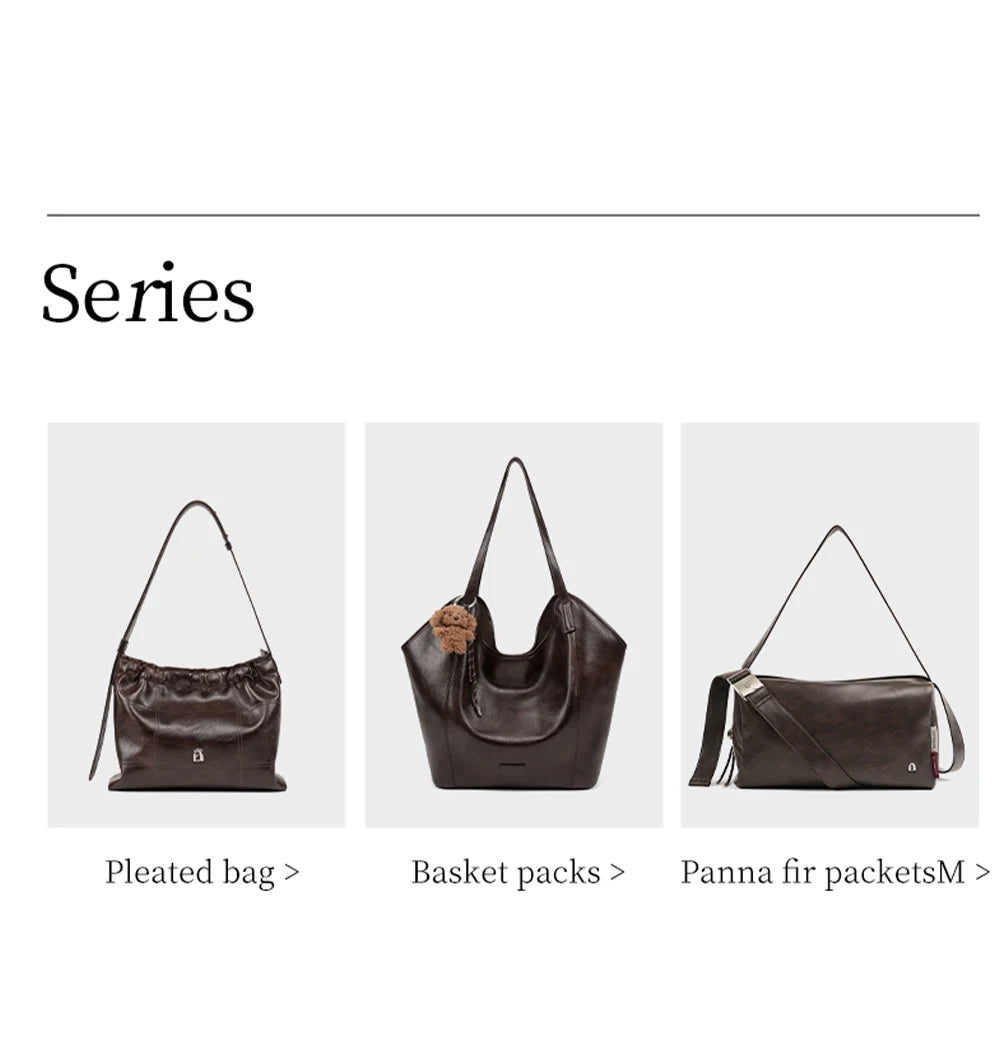 Split Leather Soft Shoulder and Crossbody Bag