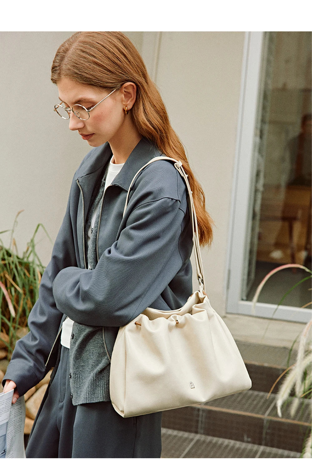 Genuine Leather Shoulder and Crossbody Tote