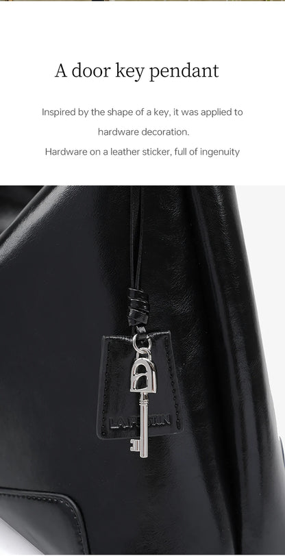 Split Leather Shoulder and Crossbody Tote Bag