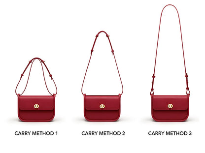 Elegant Split Leather Saddle Crossbody Bag