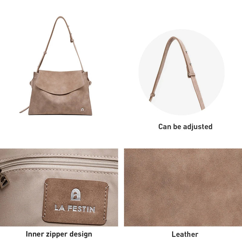 Genuine Leather Structured Tote Bag