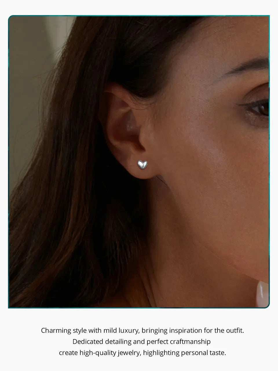 Mini Heart Stud Earrings – 925 Sterling Silver, Platinum Plated