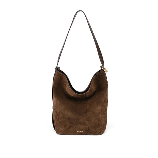 Genuine Leather Bucket Shoulder Bag