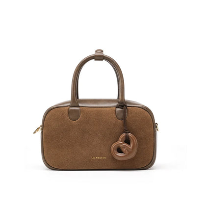 Genuine Leather Bowling Crossbody Bag