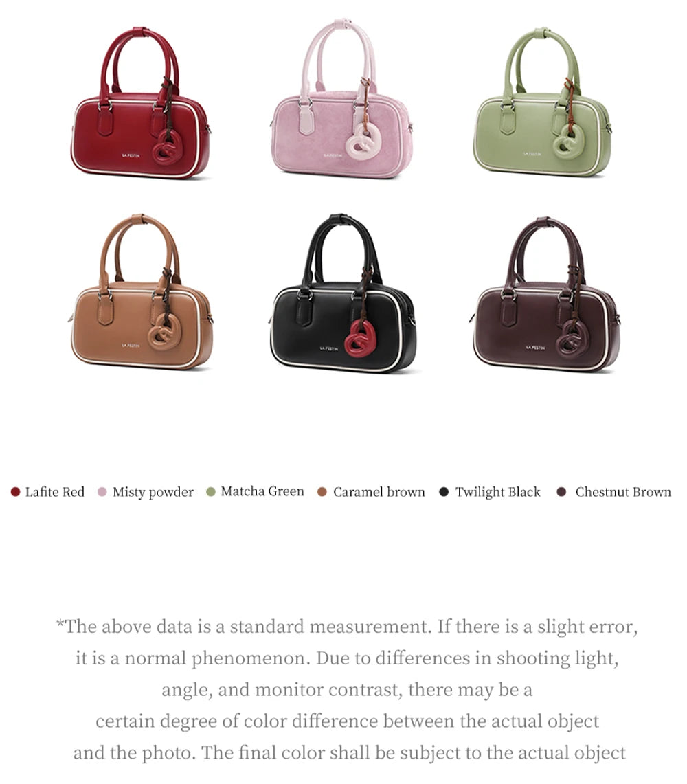 Split Leather Bowling Shoulder and Crossbody Tote