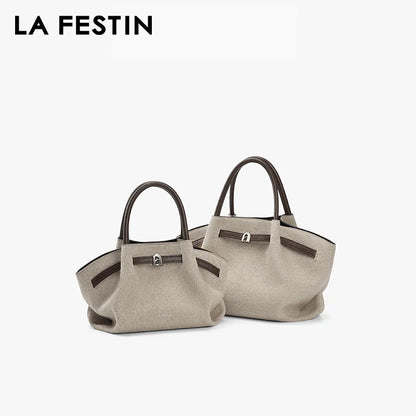 Cotton Dual-Handle Tote Shoulder and Crossbody Bag