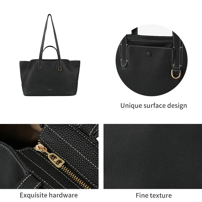 Genuine Leather Tote Shoulder Bag