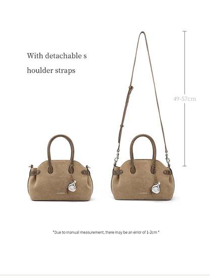 Split Leather Mini Bowling Tote