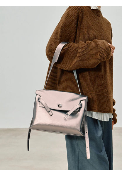 Split Leather Shoulder and Crossbody Tote