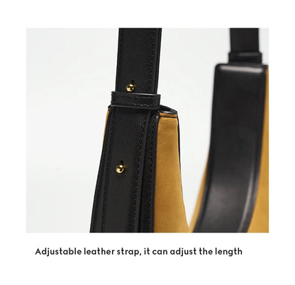 Patchwork Genuine Leather Hobo Shoulder and Crossbody Bag