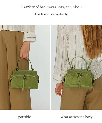Green Split Leather Shoulder and Crossbody Bag