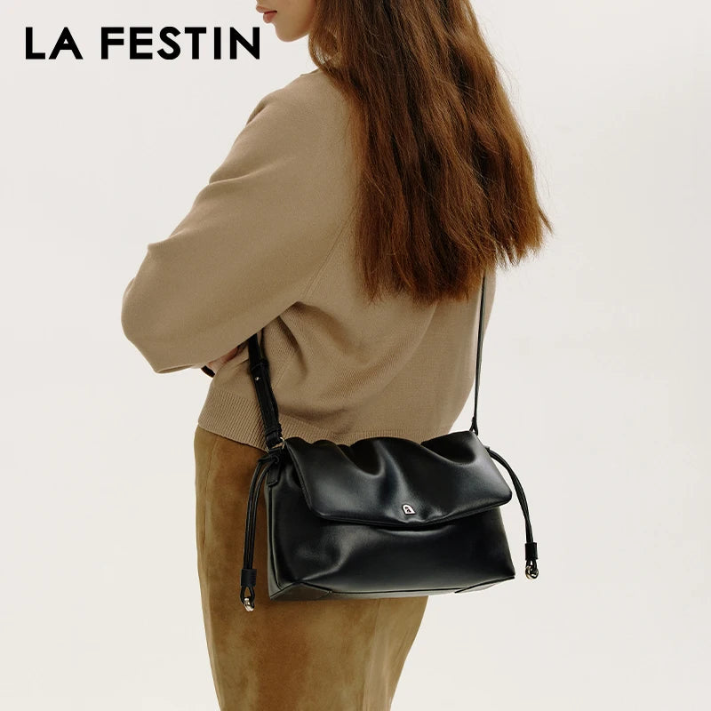 Split Leather Soft Shoulder and Crossbody Bag