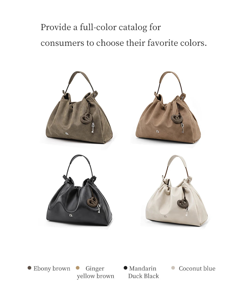 Genuine Leather Shoulder and Crossbody Tote