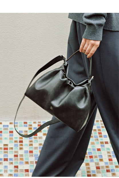 Genuine Leather Shoulder and Crossbody Tote