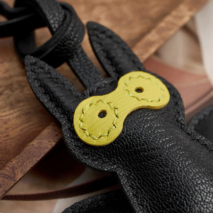 Black Bat Leather Bag Charm Keychain