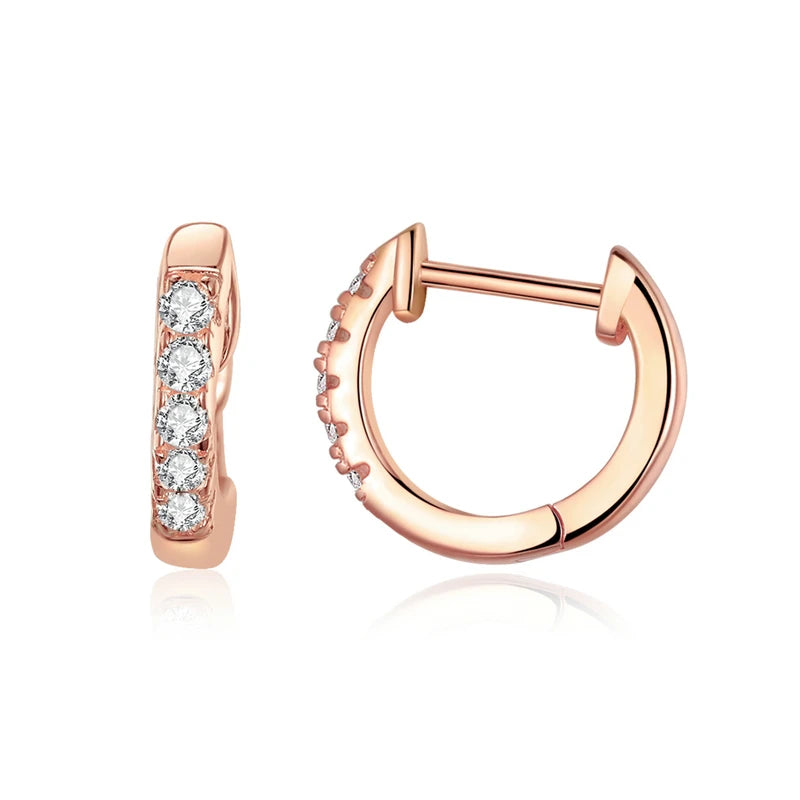 Zircon Huggie Hoop Earrings – 925 Sterling Silver