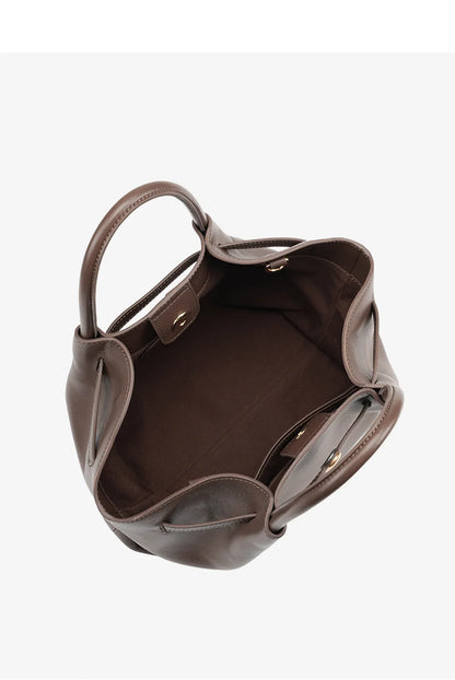 Split Leather Structured Tote Bag