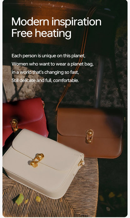 Split Leather Square Shoulder and Crossbody Bag