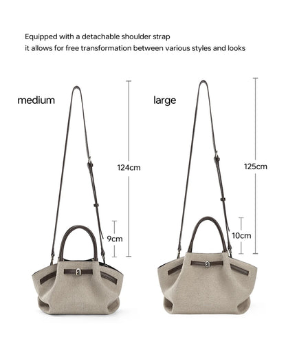 Cotton Dual-Handle Tote Shoulder and Crossbody Bag