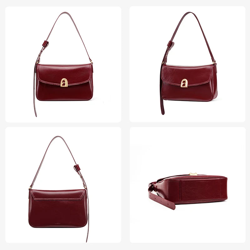 Split Leather Soft Square Shoulder Tote