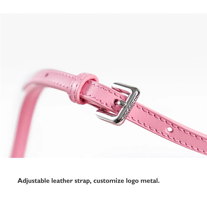 Genuine Leather Boxy Satchel – Diamond Accent Shoulder Bag