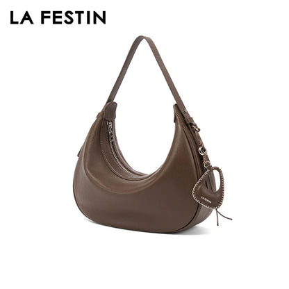 Genuine Leather Curved Tote Bag