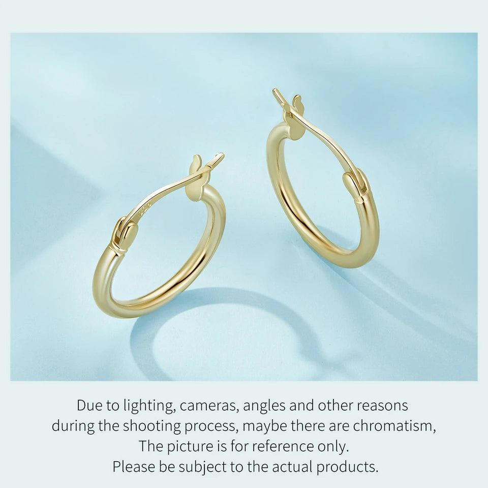 Hoop Earrings – 925 Sterling Silver, White Gold Plated