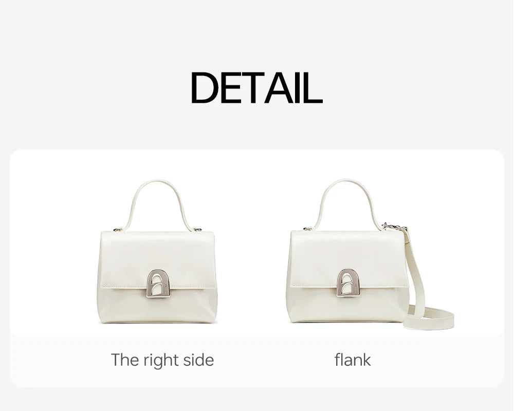 Split Leather Compact Square Tote